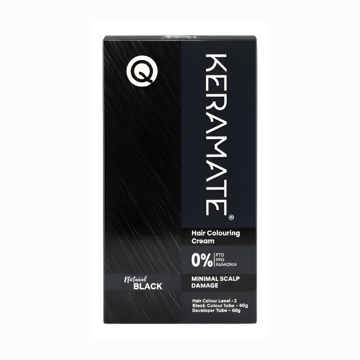 Keramate Hair Colouring Cream – Natural Black, 120g (60g + 60g)