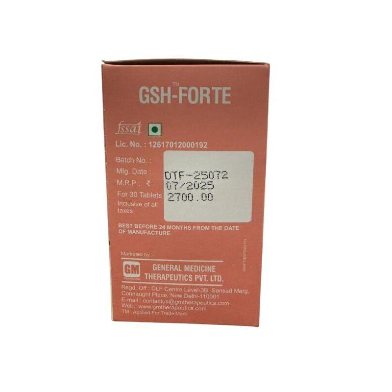 GSH FORTE L-Glutathione, Astaxanthin & Ascorbic Acid Tablets (30Tablets)