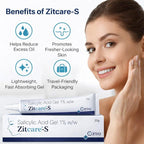 Zitcare-S Salicylic Acid Gel 1% – Lightweight Oil-Control Face Gel for Acne-Prone & Oily Skin (20gm)