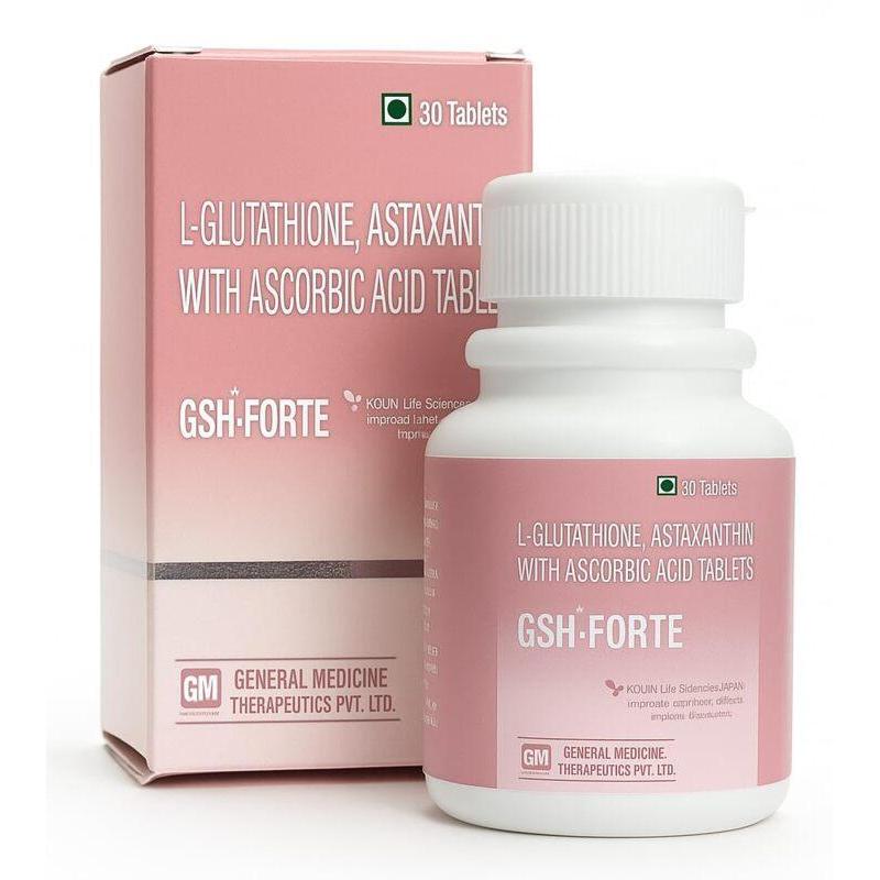 GSH FORTE L-Glutathione, Astaxanthin & Ascorbic Acid Tablets (30Tablets)