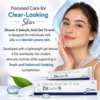 Zitcare-S Salicylic Acid Gel 1% – Lightweight Oil-Control Face Gel for Acne-Prone & Oily Skin (20gm)