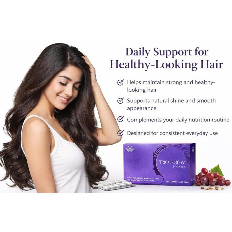 Tricofol-W Hair Health Supplement Tablets 30 Tablets (3x10)