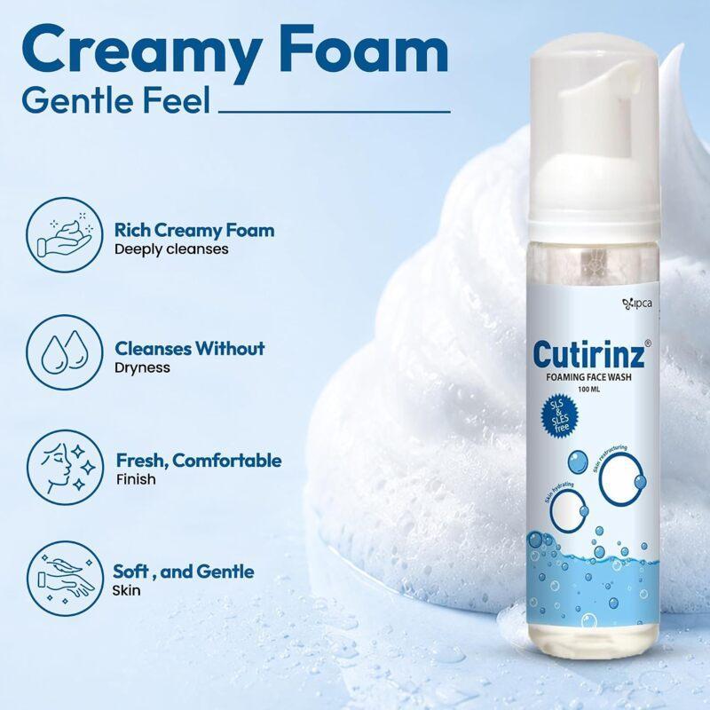 Cutirinz Foaming Face Wash 100ml | SLS & SLES Free Soap-Free Hydrating Cleanser for Men & Women