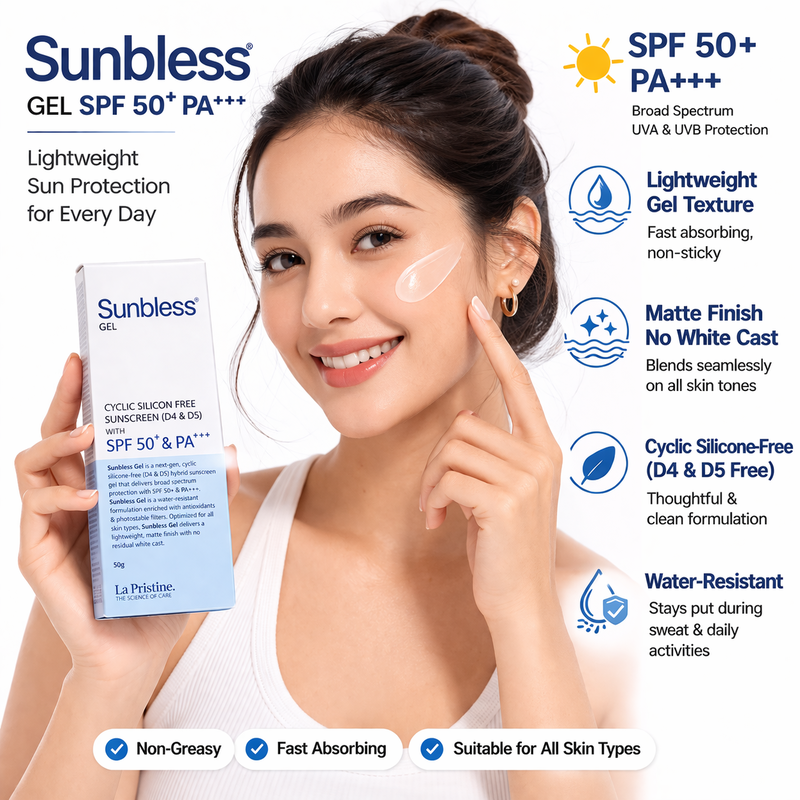 SUNBLESS SPF 50+ & PA+++ CYCLIC SILICON FREE Sunscreen Gel 50g