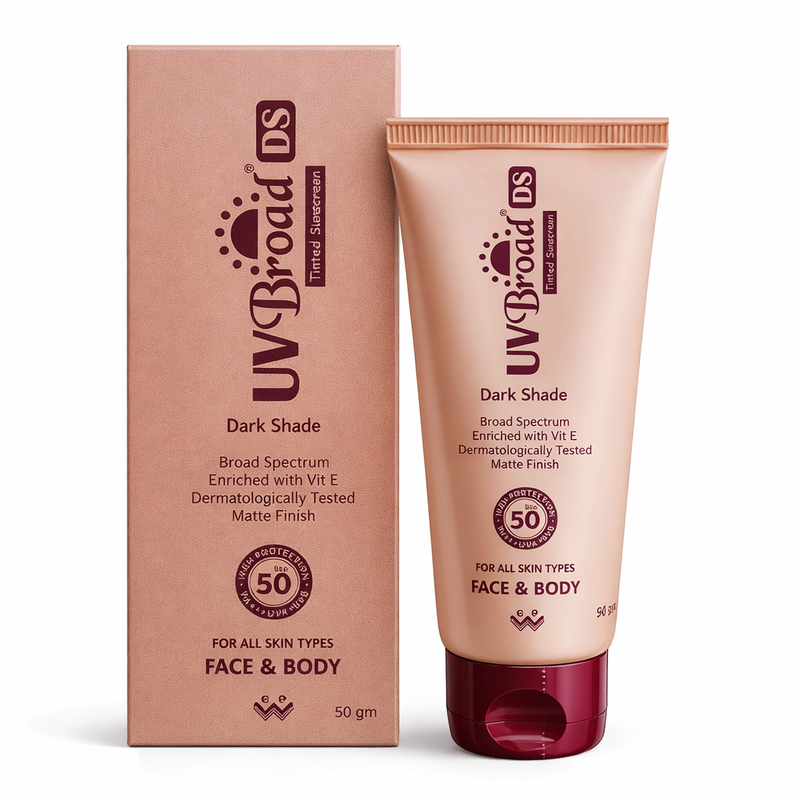 UV Broad DS Tinted Sunscreen SPF 50 (Dark Shade) 50gm