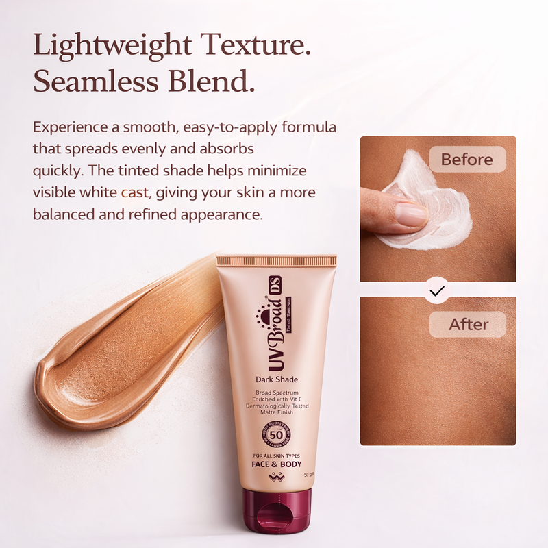 UV Broad DS Tinted Sunscreen SPF 50 (Dark Shade) 50gm