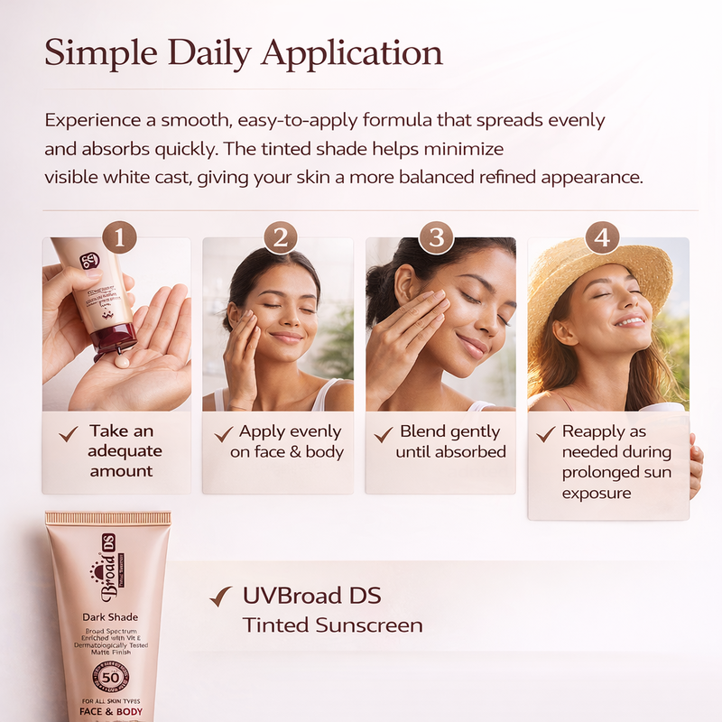UV Broad DS Tinted Sunscreen SPF 50 (Dark Shade) 50gm
