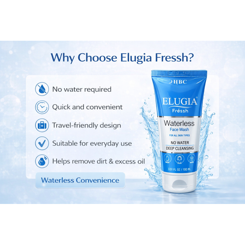 Elugia Fressh Waterless Face Wash (100ml)