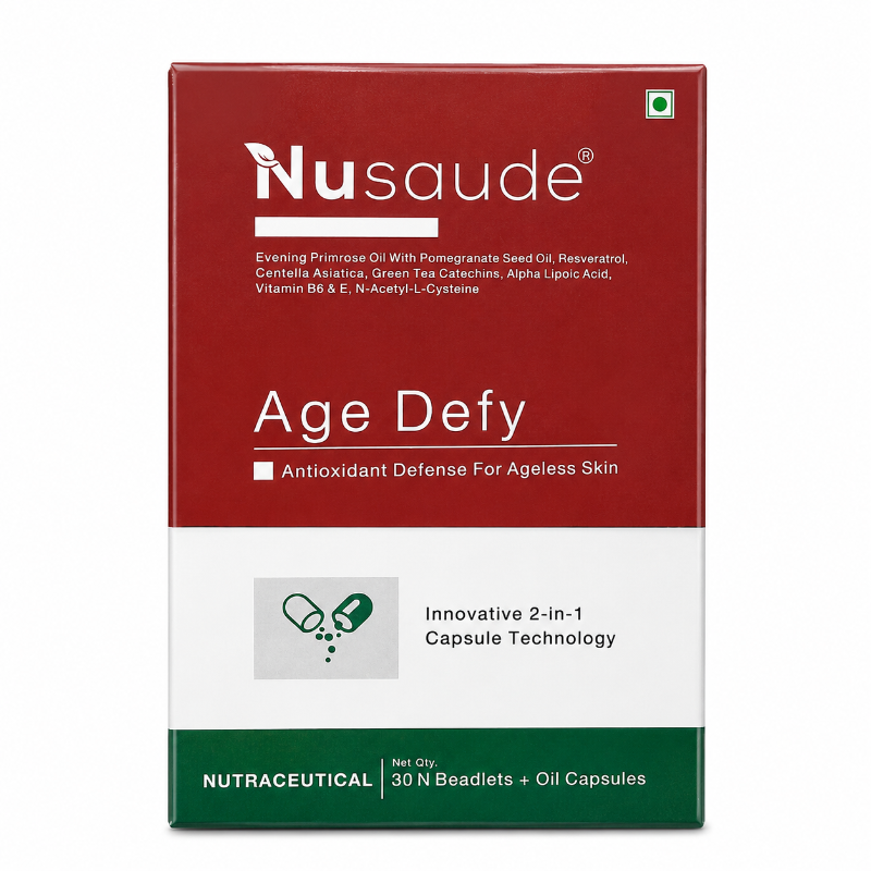 Nusaude Age Defy Nutraceutical Supplement | 30N Beadlets + Oil Capsules