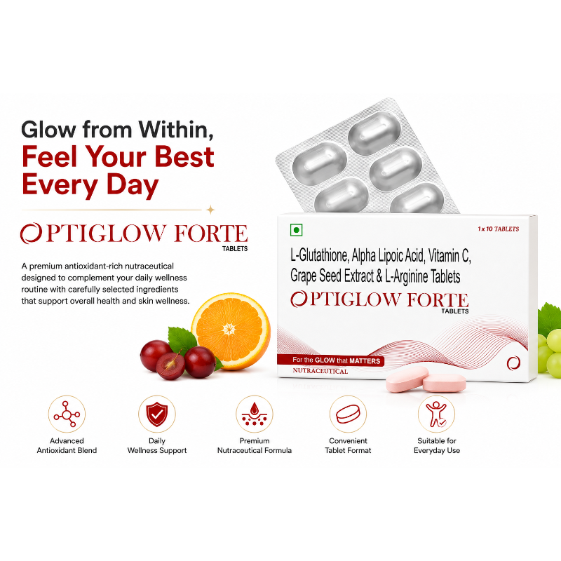 OPTIGLOW FORTE Glutathione 500mg 1 × 10 (10 Tablets)