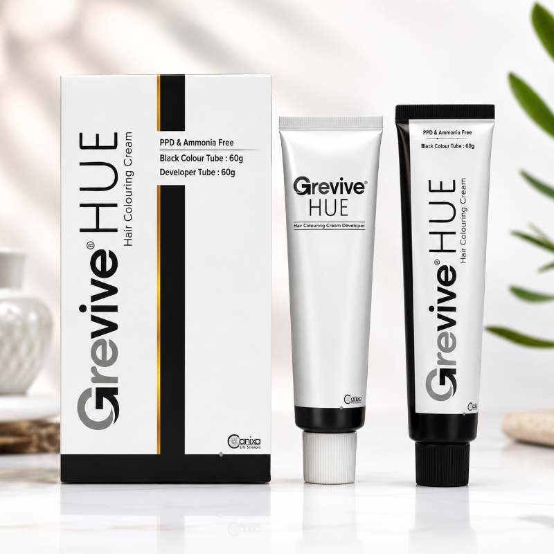 Grevive HUE Hair Colouring Cream Kit – (BLACK)