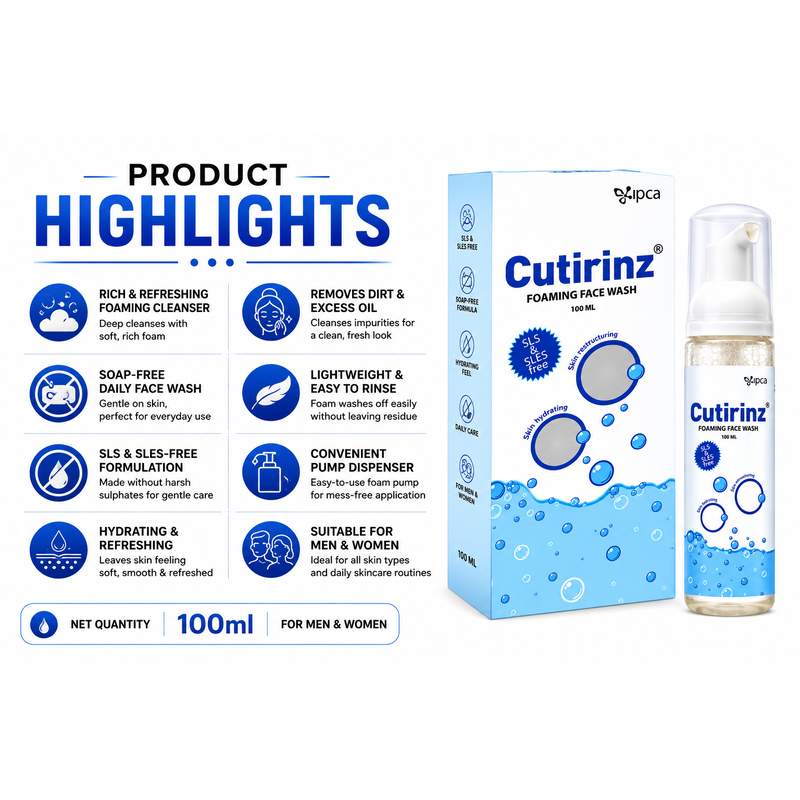 Cutirinz Foaming Face Wash 100ml | SLS & SLES Free Soap-Free Hydrating Cleanser for Men & Women