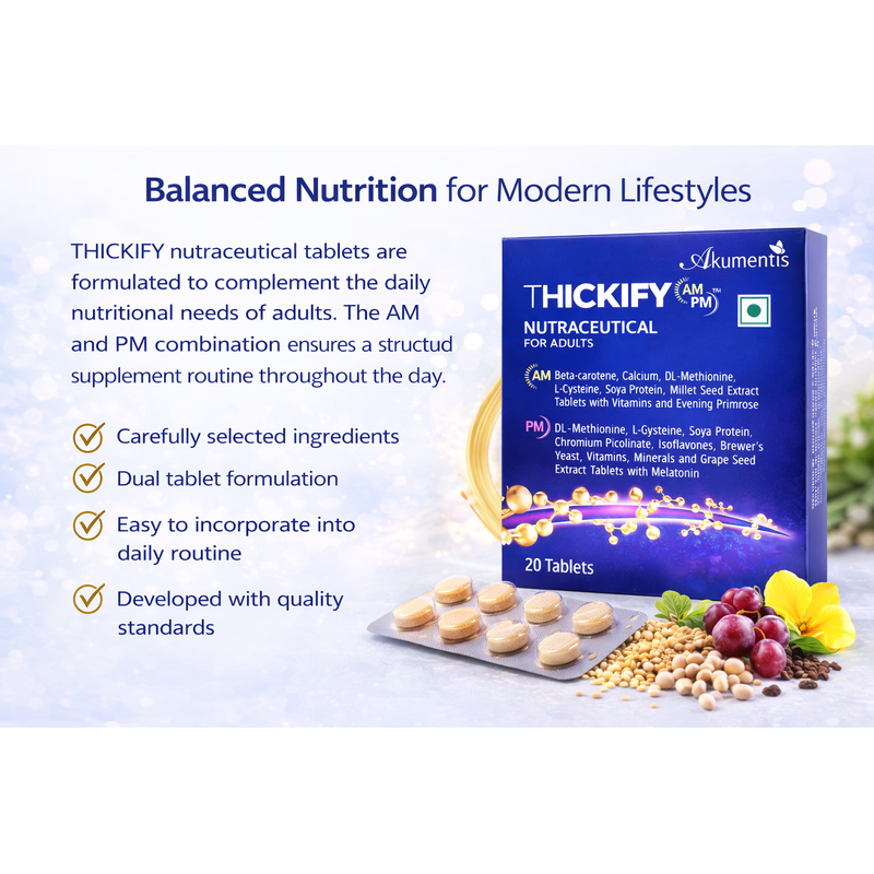 Thickify AM PM Nutraceutical Tablet for Adults 20 Tablets
