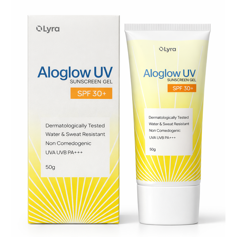 Aloglow-UV 30+ Sunscreen Gel SPF 30+ PA++++ Broad Spectrum UVA/UVB Protection (50gm)