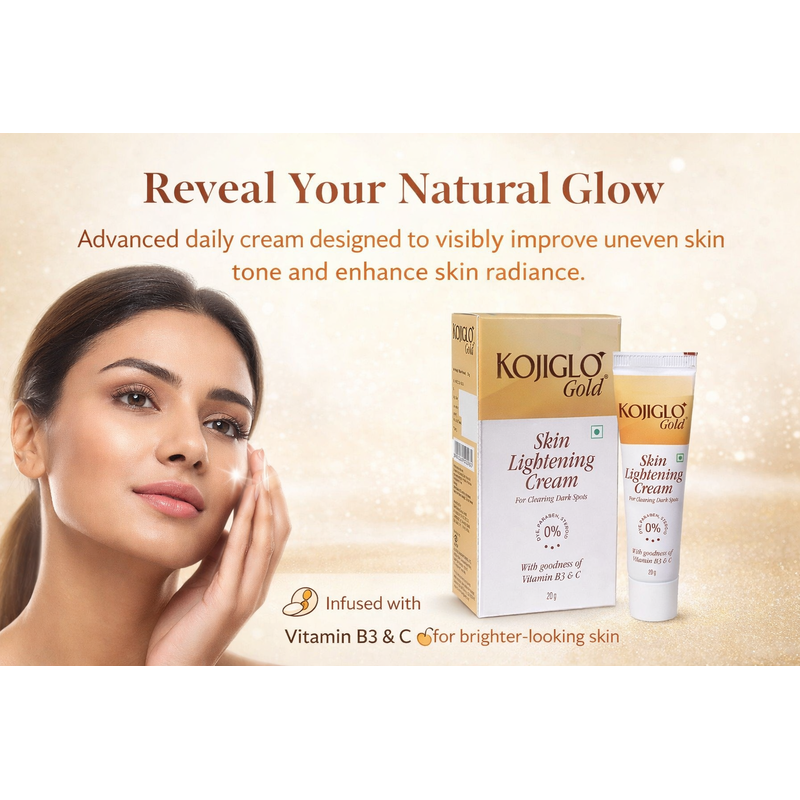 KOJIGLO Gold Skin Lightening Cream for Clearing Dark Spots (20gm)