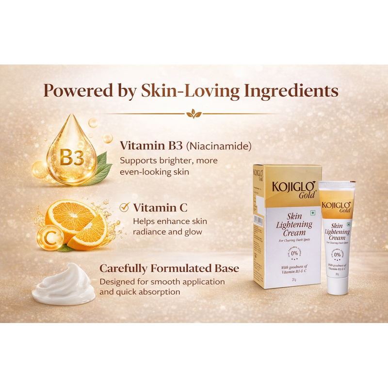 KOJIGLO Gold Skin Lightening Cream for Clearing Dark Spots (20gm)