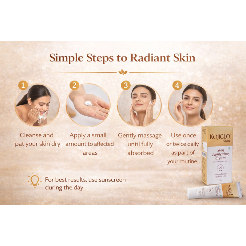 KOJIGLO Gold Skin Lightening Cream for Clearing Dark Spots (20gm)