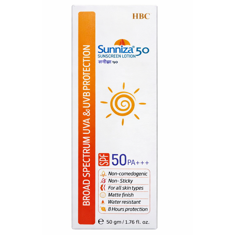 Sunniza 50 Sunscreen Lotion SPF 50-(50gm)