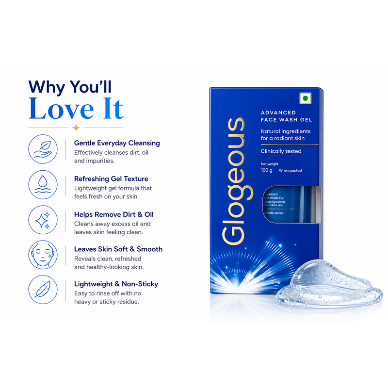 GLOGEOUS ADVANCED FACE WASH GEL 100GM