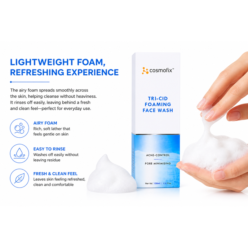 Cosmofix Tri-Cid Foaming Face Wash(100 ml)