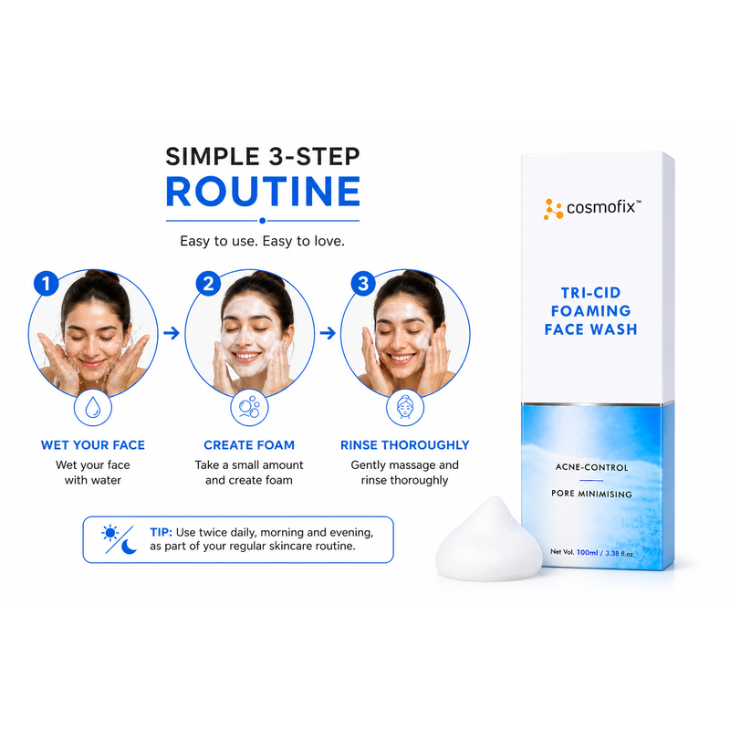 Cosmofix Tri-Cid Foaming Face Wash(100 ml)