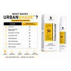 Urbanshade Silicone Sunscreen Gel SPF 50 PA+++ | Broad Spectrum UV Protection | Water Resistant | 50ml
