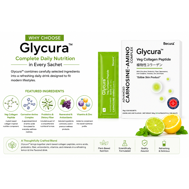 Glycura Veg Collagen Peptide with Carnosine-Amino Complex 10g x 30 SACHETS