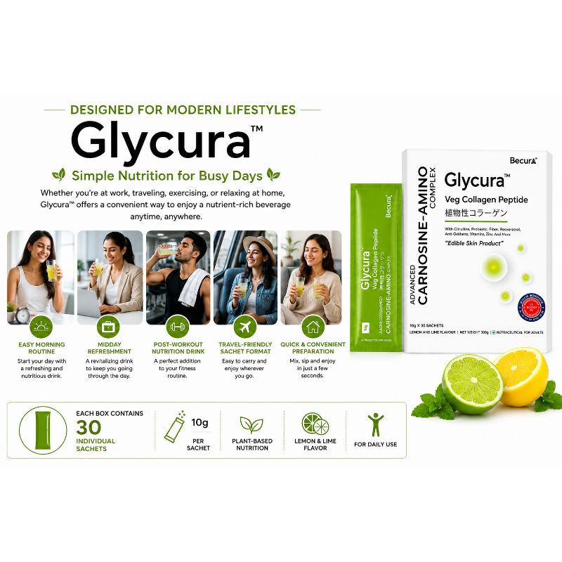 Glycura Veg Collagen Peptide with Carnosine-Amino Complex 10g x 30 SACHETS