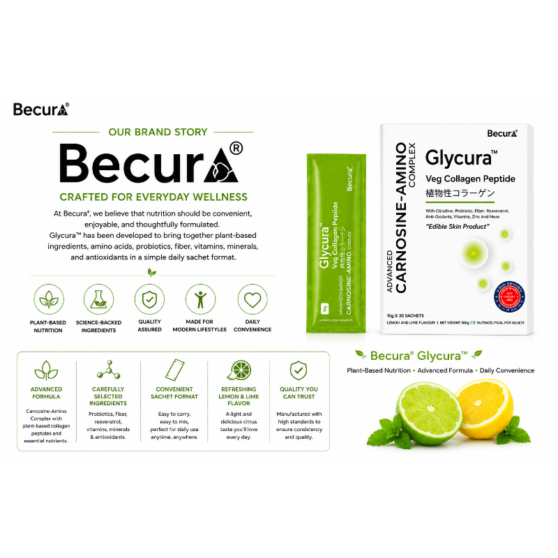 Glycura Veg Collagen Peptide with Carnosine-Amino Complex 10g x 30 SACHETS