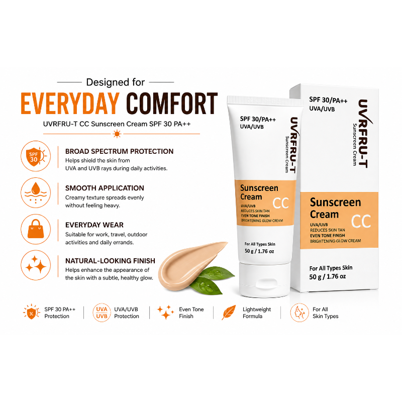 UVRFRU-T SPF 30 PA++ Sunscreen Cream (50gm)
