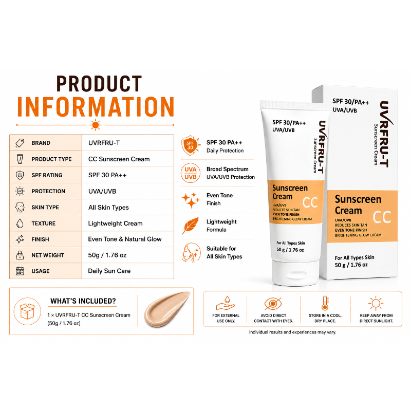 UVRFRU-T SPF 30 PA++ Sunscreen Cream (50gm)