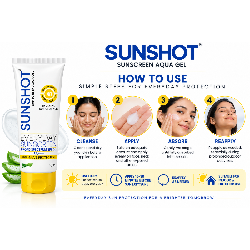 SUNSHOT SPF 50 PA+++ Sunscreen Aqua Gel (100gm)