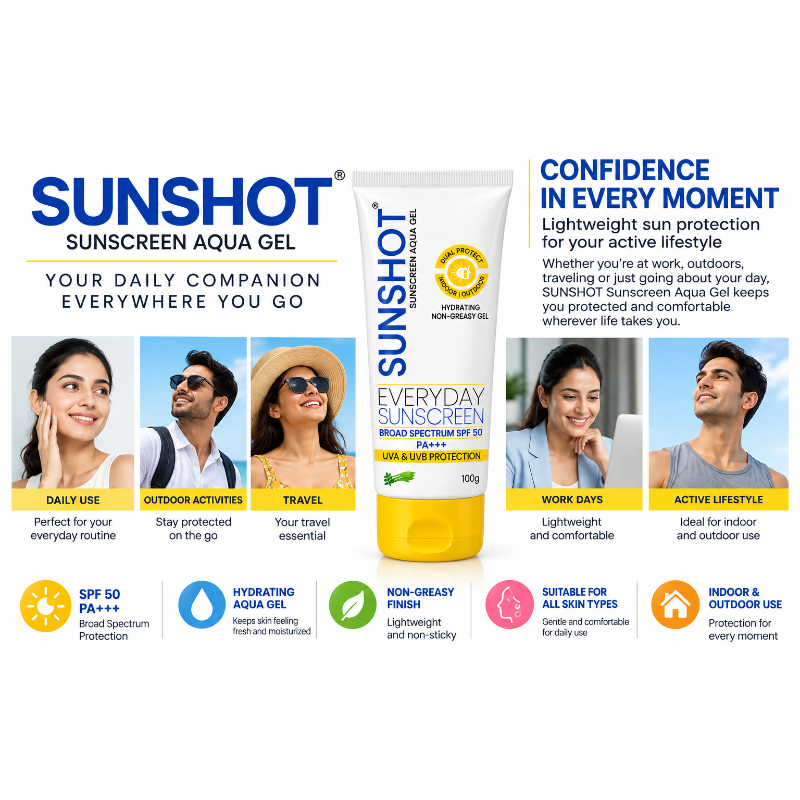 SUNSHOT SPF 50 PA+++ Sunscreen Aqua Gel (100gm)