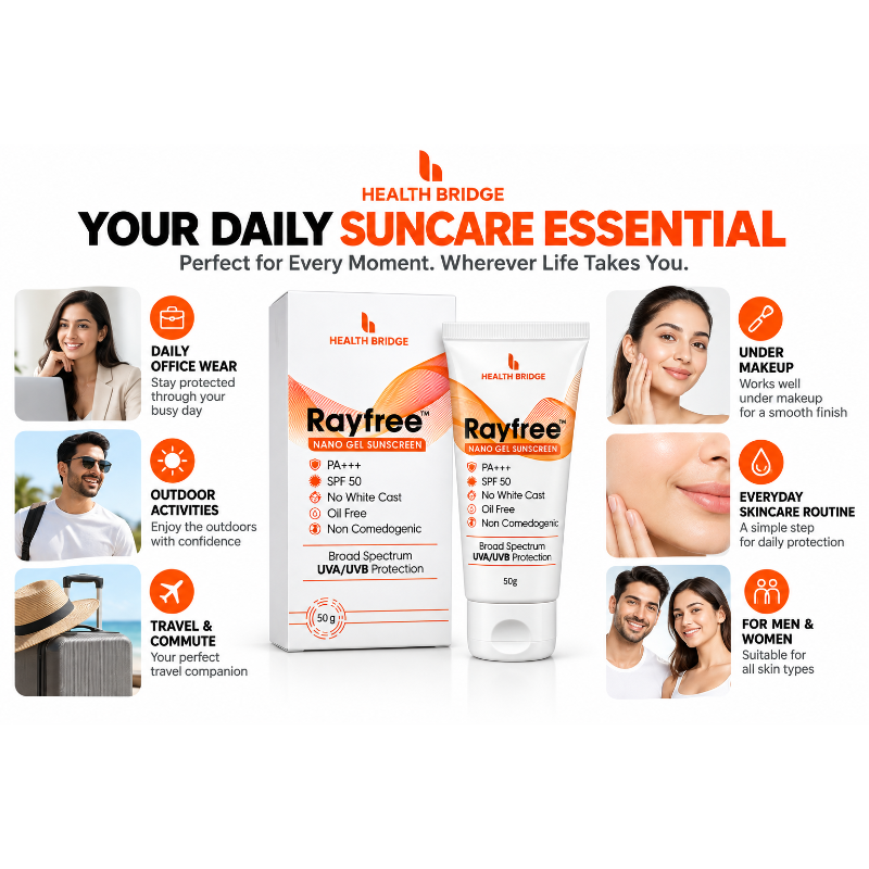 Rayfree Nano Gel Sunscreen SPF 50 PA+++ (50gm)