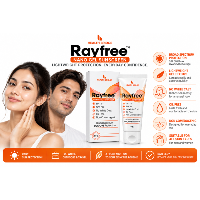 Rayfree Nano Gel Sunscreen SPF 50 PA+++ (50gm)
