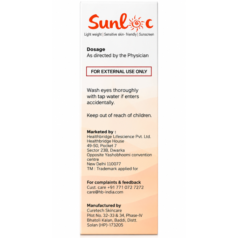 Sunloc SPF 50+ PA+++ Matte Sunscreen Cream (60gm)