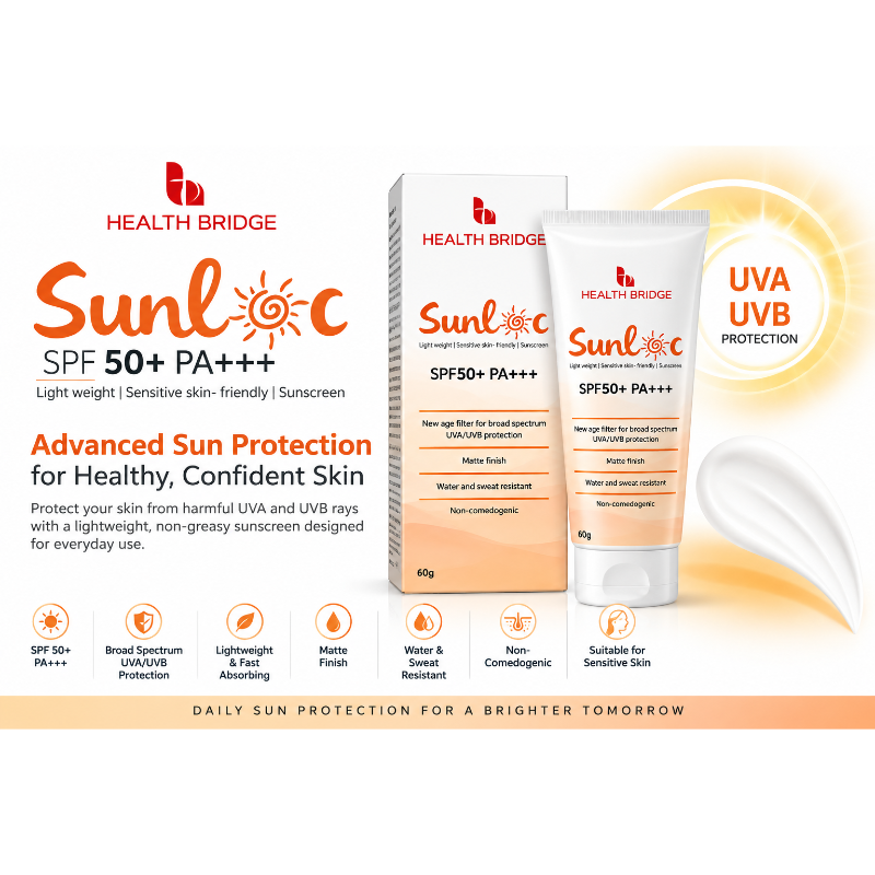 Sunloc SPF 50+ PA+++ Matte Sunscreen Cream (60gm)