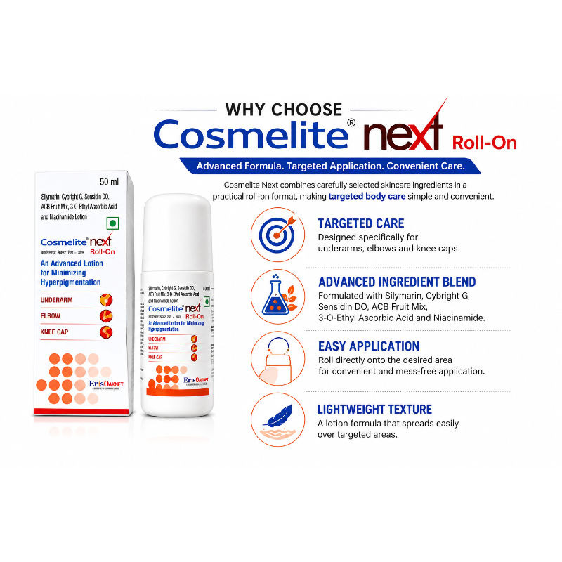 COSMELITE NEXT ROLL ON FOR UNDERARM, ELBOW & KNEE DARKENING (50ML)
