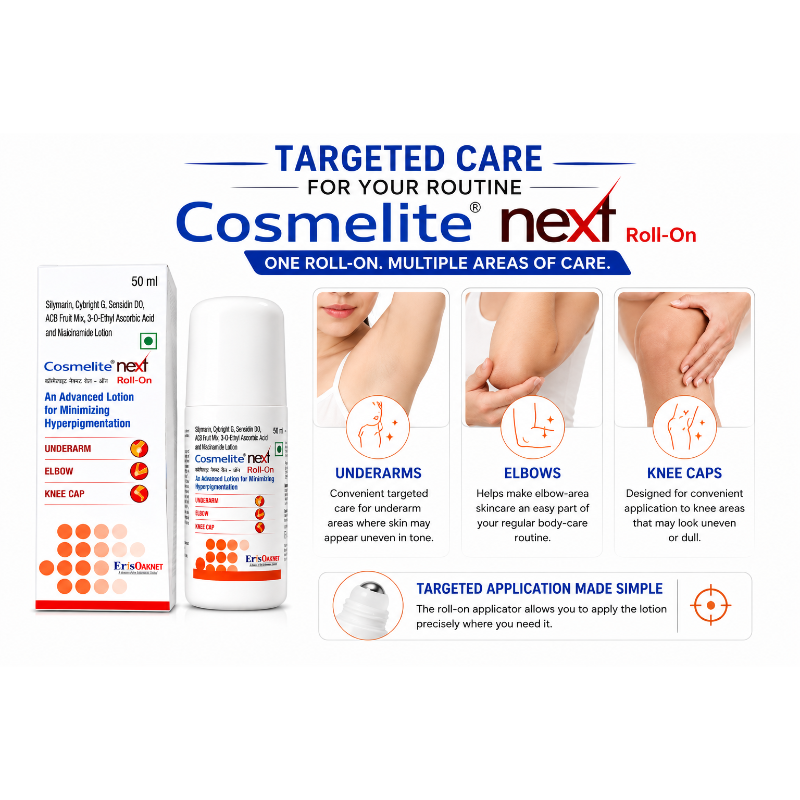 COSMELITE NEXT ROLL ON FOR UNDERARM, ELBOW & KNEE DARKENING (50ML)