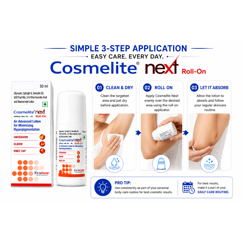 COSMELITE NEXT ROLL ON FOR UNDERARM, ELBOW & KNEE DARKENING (50ML)