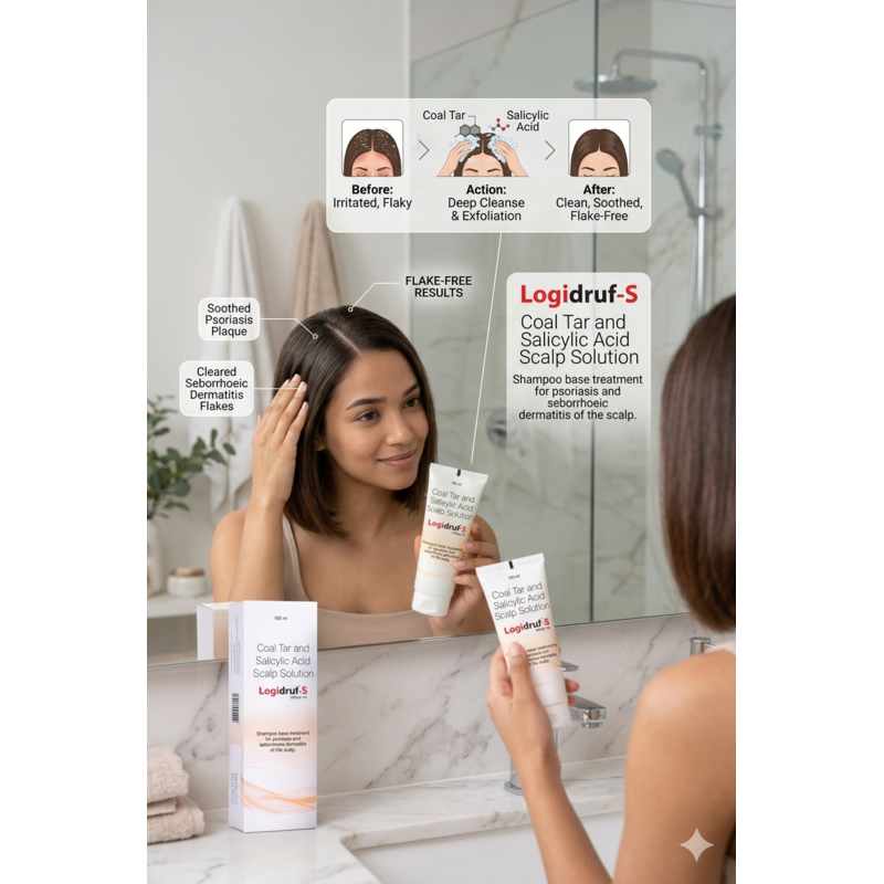 Logidruf -S Shampoo with Coal Tar and 2% Salicylic Acid -(100ml)