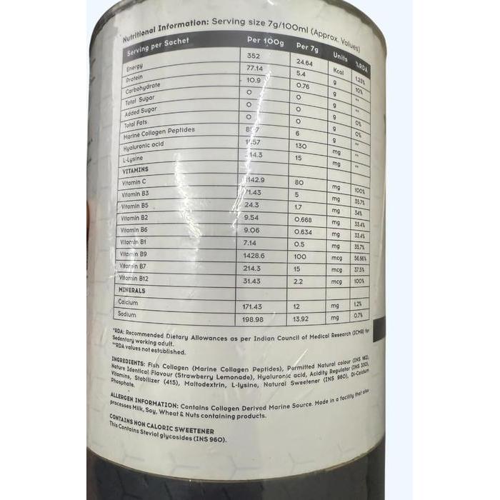 Pascutis Marine Collagen Powder, Strawberry Lemonade Flavour, 175g, (25 Stick Packs)