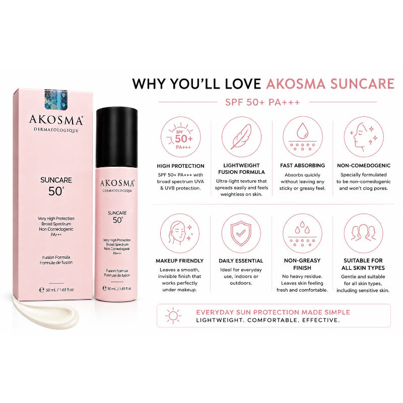 AKOSMA Suncare SPF 50+ PA+++ Broad Spectrum Sunscreen (50ml)
