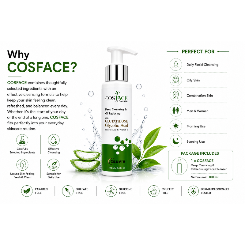 COSFACE Deep Cleansing & Oil Reducing Face Cleanser (100ml)