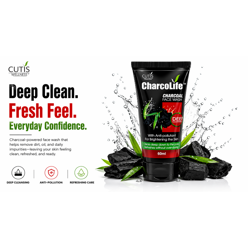CharcoLife Charcoal Face Wash 60gm-(Pack Of 2)