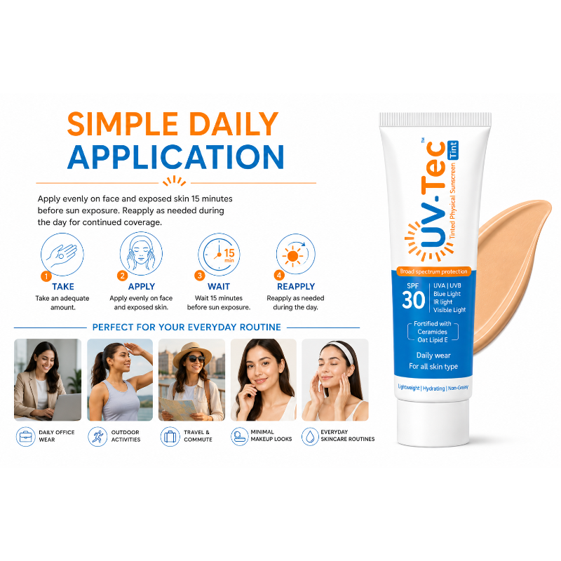 UV-Tec SPF 30 Tinted Physical Sunscreen Gel 30gm
