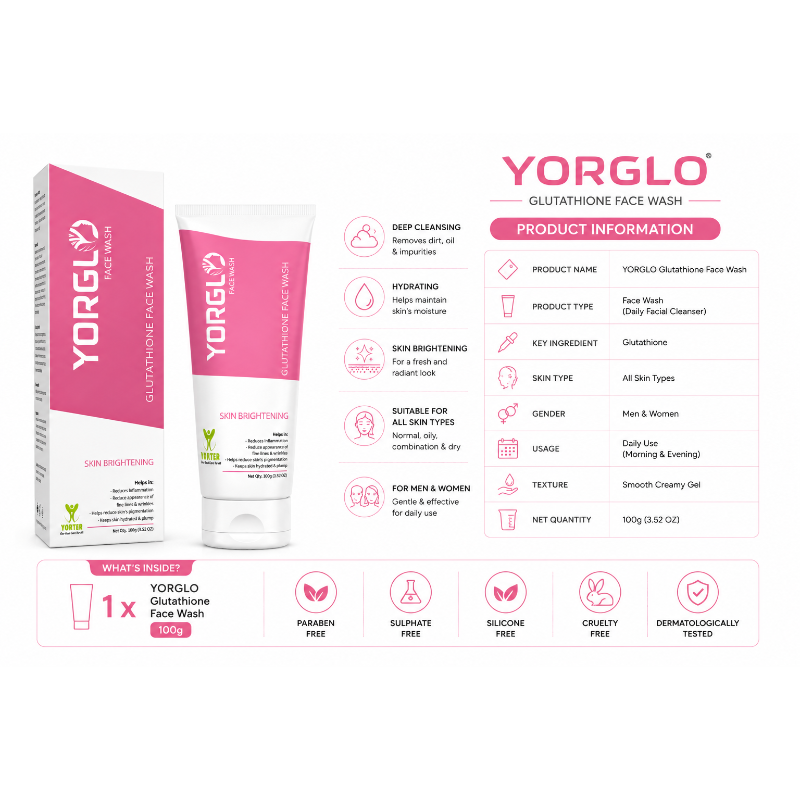 YORGLO Glutathione Face Wash (100gm)