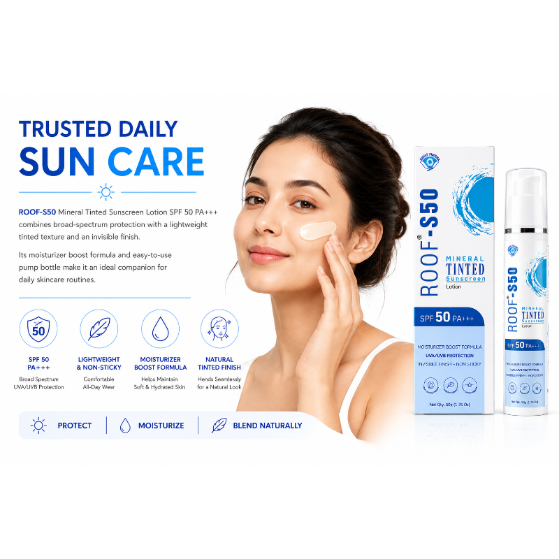 ROOF-S50 Mineral Tinted Sunscreen Lotion SPF 50 PA+++ (50gm)