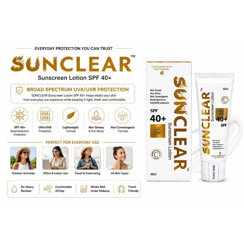 Sunclear Sunscreen SPF 40+ Lotion (60ml)