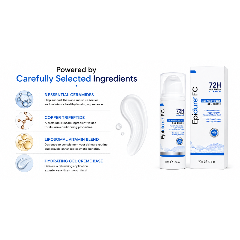 Epidure FC 72H Long Lasting Hydration Face Moisturizer Gel Crème (50gm)